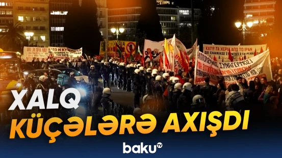 Yunanıstanda ABŞ-İran münaqişəsinə qarşı etiraz aksiyası