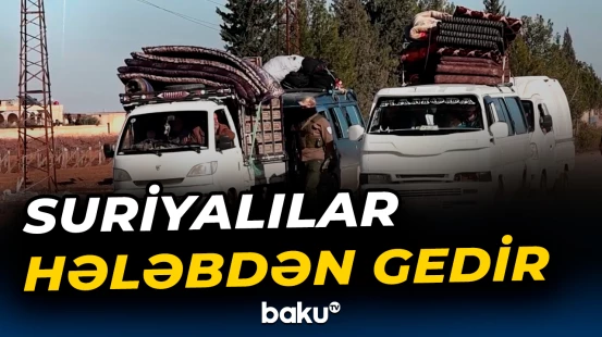 Hələbi tərk edən suriyalıların görüntüləri