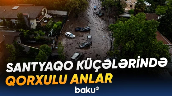 Güclü sel avtomobilləri cənginə aldı