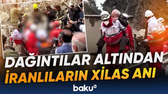 Tehranda davam edən axtarış-xilasetmə işlərindən görüntülər