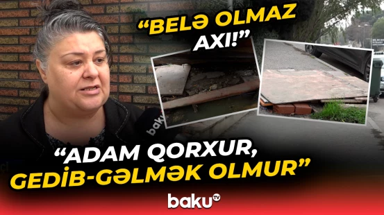 Yolun ortasında böyük təhlükə: "Örtmüşəm ki, heç kim düşməsin" | Baku TV çəkdi, qurum hərəkətə keçdi