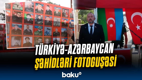 Burak Tunçkol evinin həyətində Qarabağ müharibəsi qəhrəmanlarının xatirəsini əbədiləşdirib