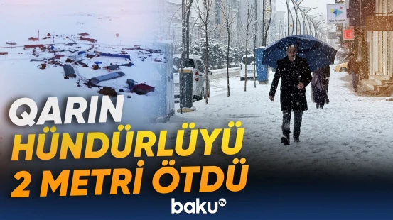 Türkiyədə qarın hündürlüyü 2 metri ötdü