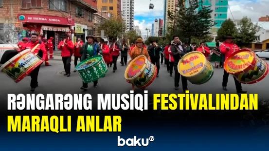 Boliviyalıların ənənəvi musiqi festivalından görüntülər