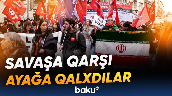 Madriddə Yaxın Şərqdə müharibəyə qarşı etiraz