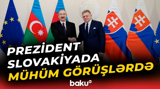 Prezidentin Slovakiya Milli Şurasının sədri ilə təkbətək və geniş tərkibdə görüşləri