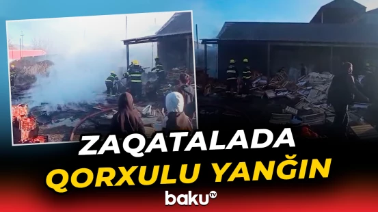 Zaqatalada xurma qurutma müəssisəsi yandı