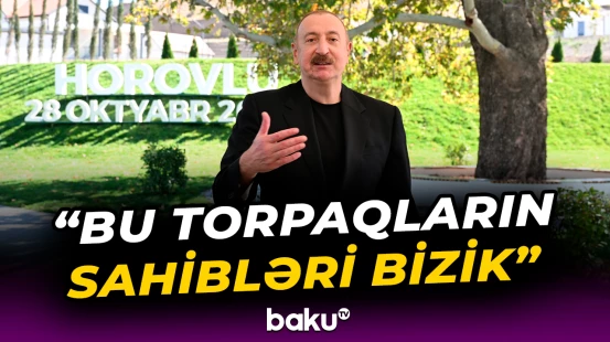 İlham Əliyev Horovlu kəndinin sakinləri ilə görüşdü