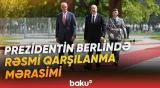Azərbaycan liderini Almaniya Kansleri Fridrix Merts qarşılayıb