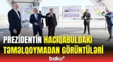 İlham Əliyev Hacıqabulda Şirvan suvarma kanalının təməlqoyma mərasimində iştirak etdi