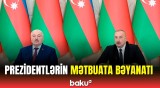 İlham Əliyev və Prezident Aleksandr Lukaşenko mətbuata bəyanatlarla çıxış ediblər