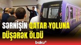 "28 May" stansiyasında dəhşətli hadisə | Sərnişin qatar yoluna düşdü