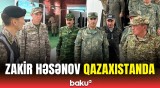 Zakir Həsənov Qazaxıstanın hərbi gəmilərindən birini ziyarət edib