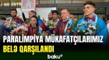 Paralimpiya oyunlarını medallarla başa vuran idmançılarımız Vətənə qayıdıb