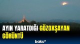 Bədirlənmiş ay Myanma üzərində gecə səmasını işıqlandırır | Anbaan görüntülər