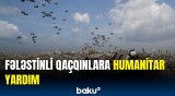 Qəzzanın cənubundakı fələstinli qaçqınlara havadan humanitar yardım edildi