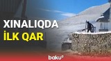 Qubaya oktyabrda qar yağdı | Xınalıq ağ örpəyə büründü