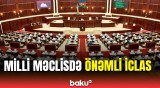 Milli Məclisin iclasında müzakirə olunan məsələlər barədə məlumat