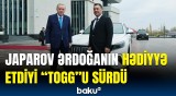 Ərdoğan Japarovun hədiyyəsini öz əlləri ilə bəslədi | Liderlərin səmimi anları