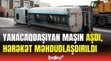 Bakıda təhlükəli anlar | Yanacaqdaşıyan maşının aşdığı ərazidə nə baş verir?