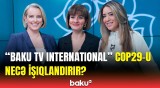 "Baku TV International"da xəbərlər buraxılışına hazırlıqdan kadrarxası görüntülər