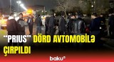 Sumqayıtda işıqforu gözləməyən "Prius" zəncirvari qəza törətdi