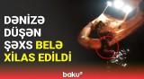 Bulvarda batma təhlükəsi ilə üzləşən şəxsin xilasedilmə anı