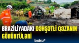 Braziliyada sərnişin avtobusu yük maşını ilə toqquşdu | Çoxlu sayda ölən var