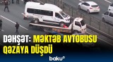 Türkiyədə məktəb şagirdlərini daşıyan avtobus qəzaya düşdü | Hadisə yerindən görüntülər