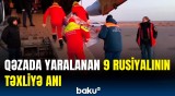 Rusiya xilasediciləri AZAL-ın təyyarəsinin qəzaya düşdüyü ərazidə | Təxliyə görüntüləri