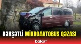 Qaxda mikroavtobus ağaca çırpıldı | Yaralanan var