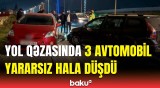 Sumqayıtda zəncirvari qəza | 3 avtomobil toqquşdu