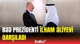 İlham Əliyevin Birləşmiş Ərəb Əmirliklərində qarşılanma anı