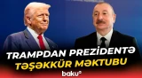 Donald Tramp İlham Əliyevə davamlı dəstəyinə görə təşəkkür edib - Baku TV