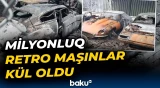 Praqada yanğın retro avtomobilləri məhv etdi - Baku TV