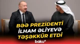 Əbu-Dabidə Azərbaycan və BƏƏ prezidentlərinin görüşündən görüntülər - Baku TV
