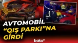 Bakıda avtomobil yoldan çıxaraq parka girdi - Baku TV