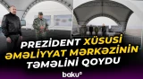 İlham Əliyev Ağdərə rayonunda Xüsusi Əməliyyat Mərkəzinin təməlini qoyub - Baku TV