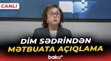 DİM sədri Məleykə Abbaszadənin mətbuat konfransı - Baku TV CANLI