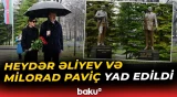 Prezident və xanımı Ümummilli Lider Heydər Əliyevin və Milorad Paviçin abidələrini ziyarət etdi