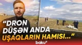 Baku TV əməkdaşı Naxçıvanda İran dronunun düşdüyü ərazidə - Baku TV