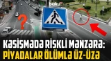 Piyadayönümlü Bakıda bu kəsişmə niyə belədir?! - Piyadalar üçün çıxılmaz vəziyyət - NECƏ OLMALIDIR?