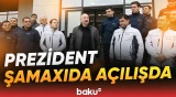 İlham Əliyev Şamaxıda “Şirvan Aqro” heyvandarlıq kompleksinin açılışında iştirak etdi - Baku TV