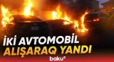 Masazırda yanan avtomobillər FHN xilasediciləri tərəfindən söndürüldü - Baku TV