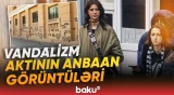 Nizami Kino Mərkəzində vandalizm aktını törədənlər belə görüntüləndi - Baku TV