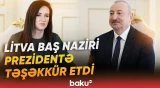 İlham Əliyev Litvanın Baş naziri İnqa Ruqinieneni qəbul etdi - Baku TV