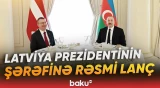 İlham Əliyevin adından Latviya Prezidenti Edqars Rinkeviçsin şərəfinə rəsmi lanç verilib - Baku TV