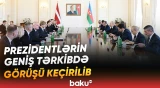 İlham Əliyevin Edqars Rinkeviçs ilə geniş tərkibdə görüşü keçirilib - Baku TV