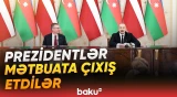 İlham Əliyev və Latviya Prezidenti Edqars Rinkeviçs mətbuata bəyanatlarla çıxış ediblər - Baku TV