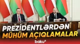 Azərbaycan və Latviya prezidentləri mətbuata bəyanatlarla çıxış ediblər - Baku TV